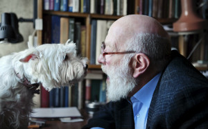 Senior Adult Man With His Dog Elderly Man and His Dog